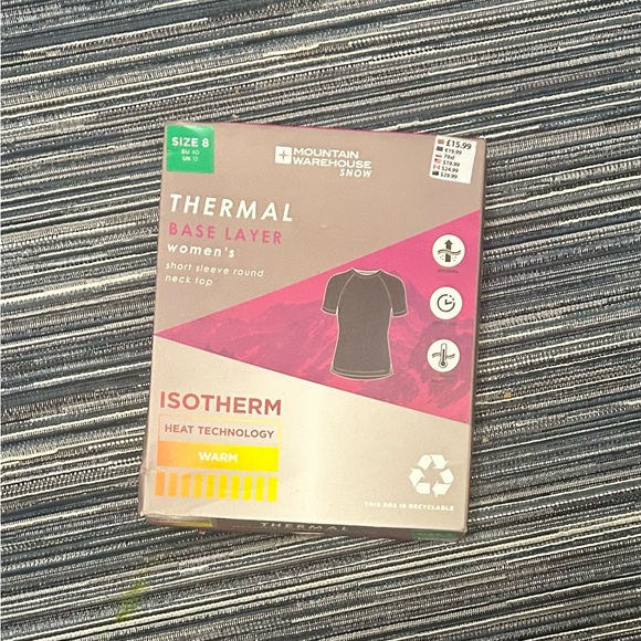 🆕Mountain Warehouse Snow Women’s Size 8 White Thermal Short Sleeve Top ❄️ - Picture 2 of 3